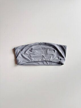 437 FOUR THREE SEVEN Aubrey Grey Bandeau Bikini Top, Size S